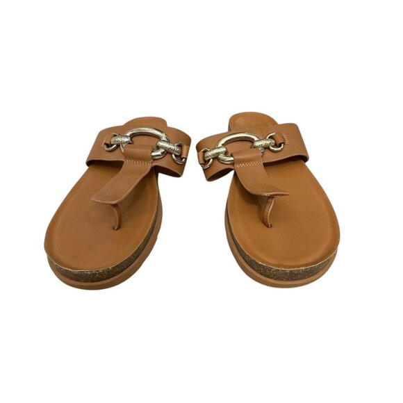 Franco Sarto Brielle Leather T Strap Women's Wedge Sandal Size 9 - Picture 4 of 10